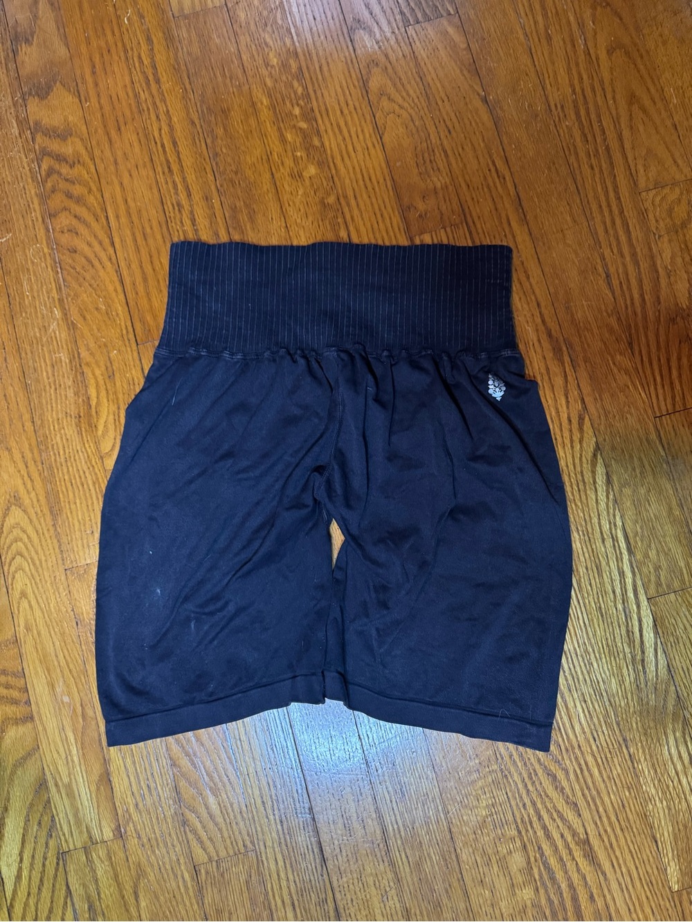 Free People Black High-Waist Bike Shorts